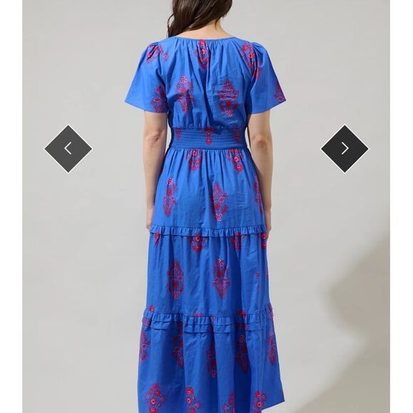 NWT Sugar Lips Shayna Floral Palmer Poplin Tiered
Maxi Dress size XL-i10 - Picture 3 of 6